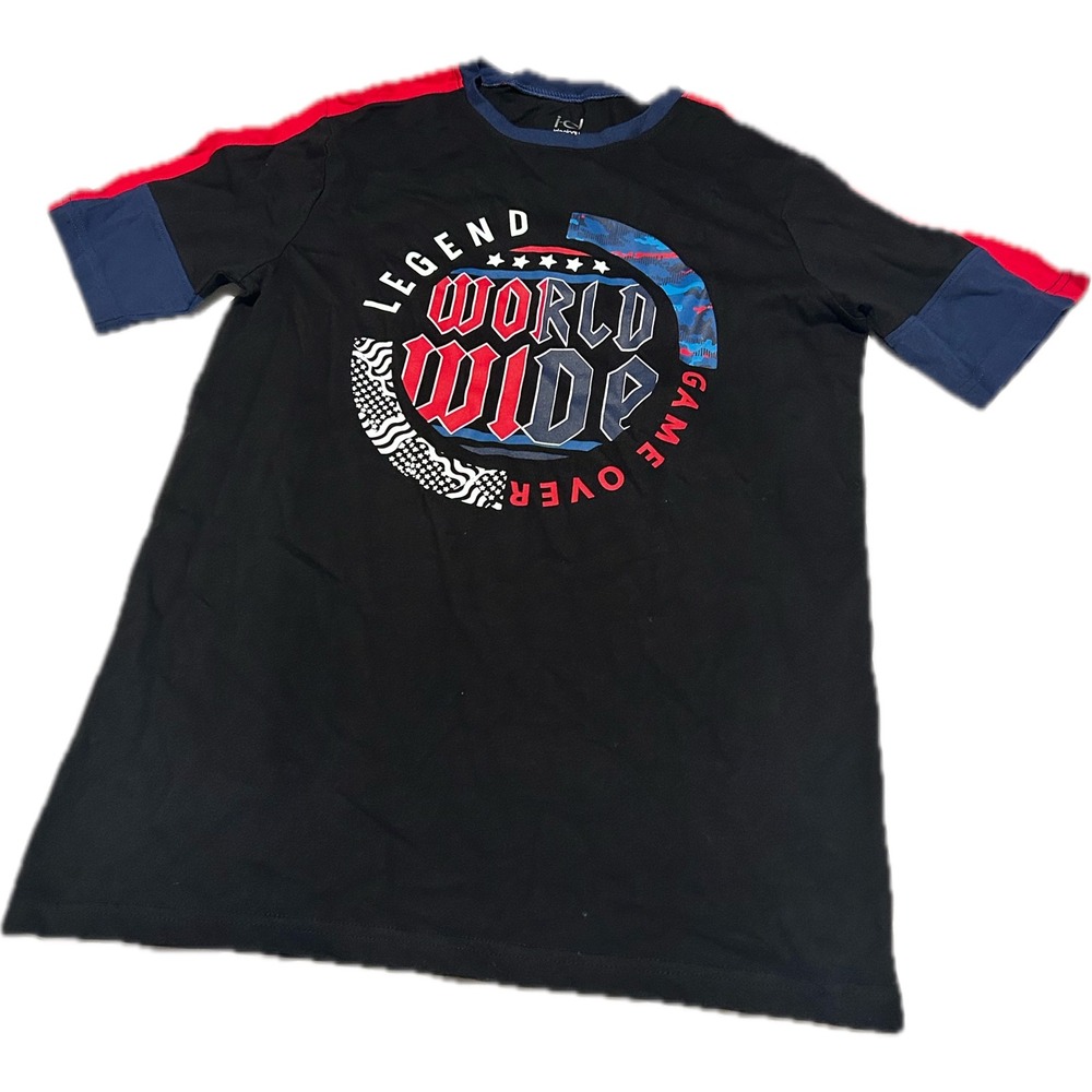 Ideology Graphic T-Shirt Kids Large Black Excellent World Wide Legend Gamer Tee